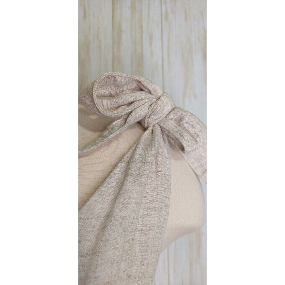 Pink Lily Women's Dress~Linen Blend~ Sleeveless~Ruffled~Tie Straps~Size Large - Picture 4 of 10